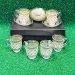White Golden Lines Coffee Cup & Saucer - ARN