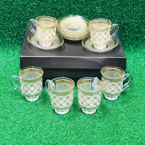 White Golden Lines Coffee Cup & Saucer - ARN
