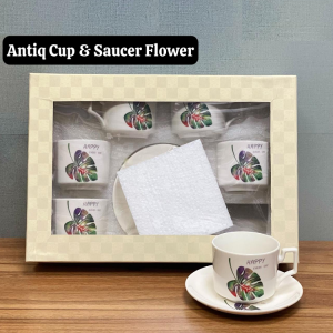 Antiq Flower Design Cup & Saucer - 566-3