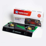 Earth Star Double Burner Glass Top Gas Cooker ES-787GLTB