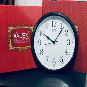 Valex Quartz Black Round Wall Clock - 2109