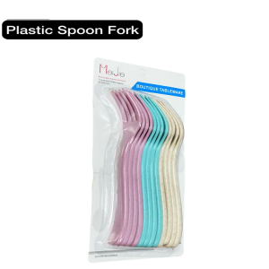 12 Pcs Plastic Colors Fork Spoon