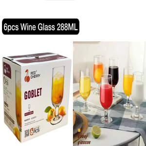 Red Cherry 6 Pcs Wine Glass Set - 288ml GOBLET