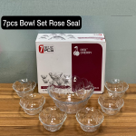 7 Pcs Red Cherry Rose Bowl Set