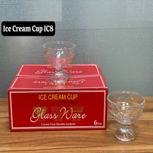 6 Pcs Glass Ice Cream Cup Set - IC8
