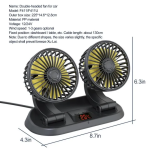 12V Adjustable Double Head Vehicle Fan