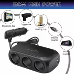 120W 3 Socket Car Charger Adapter
