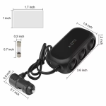 120W 3 Socket Car Charger Adapter