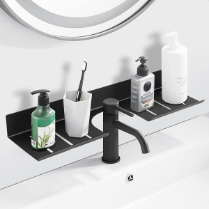 Wall Mounted Sink Top Shelf - Black 70cm - (18)