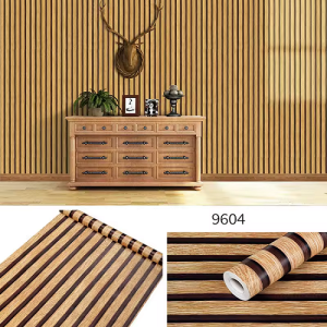 Self Adhesive Wooden Strip Wall Sticker 45x5m