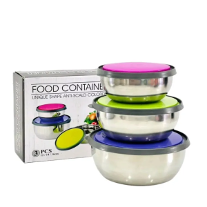3 Pcs Stainless Steel Airtight Container