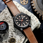 Curren Date Leather Strap Watch