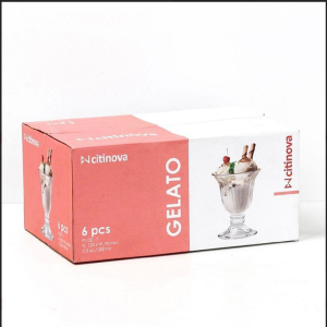 6 Pcs Citinova Gelato Glass Ice Cream Cup Set