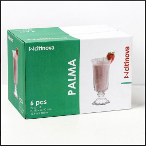 6 Pcs Citinova Palma Milkshake Glass Set