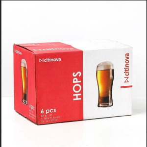6 Pcs Citinova Hops Beer Glass Set - 570ml