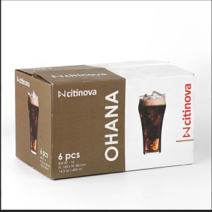 6 Pcs Citinova Ohana Glass Set - 405ml