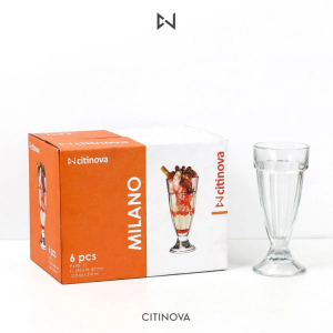 6 Pcs Citinova Milano Glass Ice Cream Cup Set - 310ml