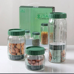 3 Pcs Cactus Storage Jar Set