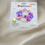 10 Pcs Birhtday Foil Balloons - Heart & Star Design