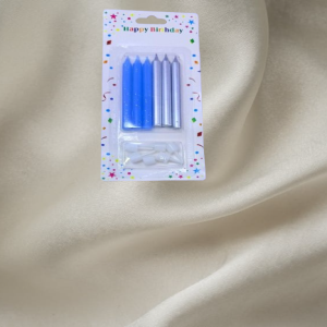 Blue & Silver Birthday Candles