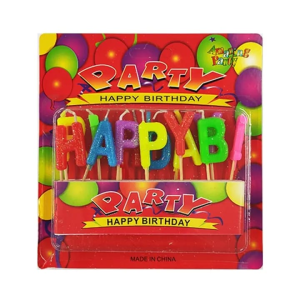 Happy Birthday Alphabets Candle - Small