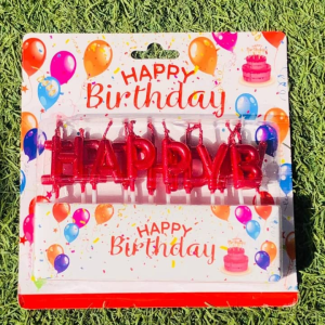Happy Birthday Alphabets  Plain Candles