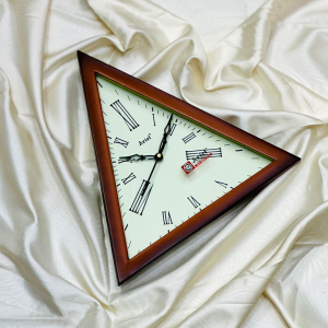 Ariel Wooden Triangle Shape Wall Clock