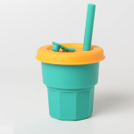 Silicone Kids Mug With Straw Lid