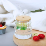 Drinking Jar with Bamboo Lid & Straw