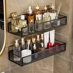 1 Pc Wall Mounted Bathroom Metal Rack - 32*13*10cm
