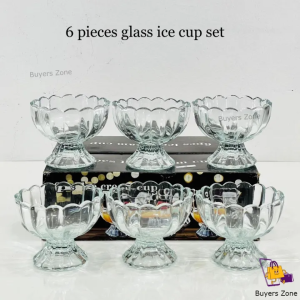 6 Pcs Ice Cream & Dessert Glass Cup Set