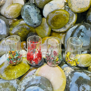 Double Glass Floral Cup - 742-25