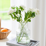 Clear Glass Ribbed Flower Vase - 765-4