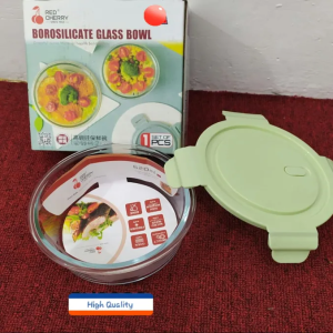 Red Cherry Borosilicate Round Glass Bowl 620ml