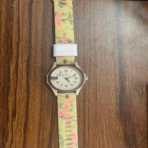Titan Floral Pattern Strap Watch - Round Dial
