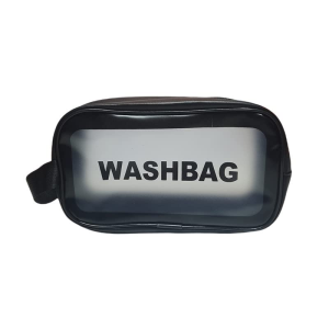 Clear Cosmetic Travel Wash Bag  -Small (Black)