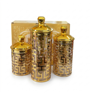 3 Pcs Candy Airtight Storage Jars - Round Clear