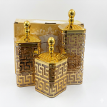 3 Pcs Candy Airtight Storage Jars - Square Clear