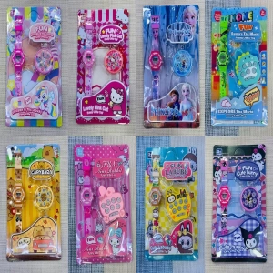 Cartoon Digital Kids Watch And Keychain