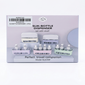 4 Pcs Travel Bottle Dispenser Set with Rack
