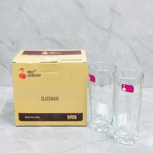6 Pcs Red Cherry Megellan Glass Set - 310C