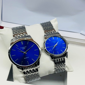 Tissot Silver Blue Dial 1853 Couple Watch